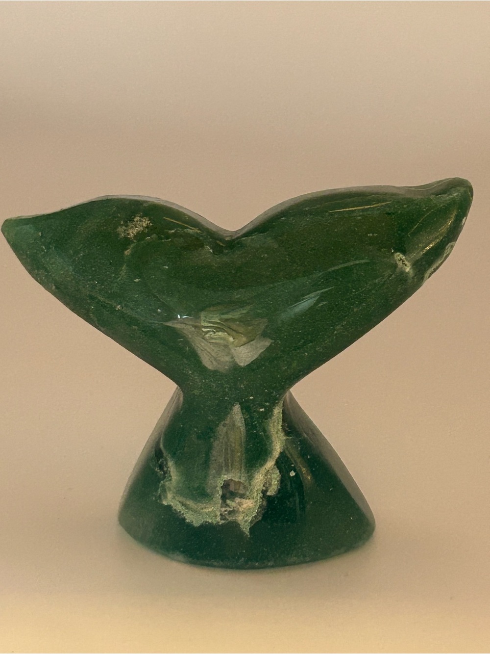 Green Adventurine Whale Tail Carving